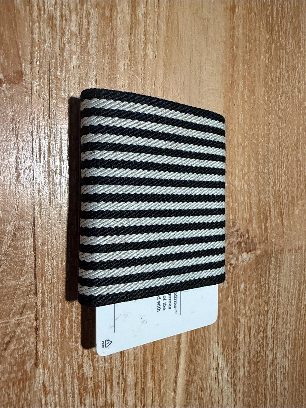 TGT Stone 2.0 Minimalist Black Leather Card Holder with B&W Contrast Stitching